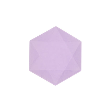 6 Assiettes Hexagonales Décor Violet 15cm - Amscan