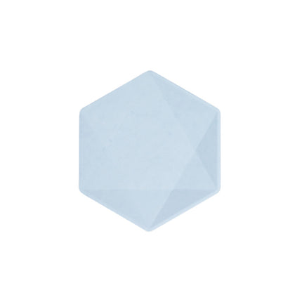 6 Assiettes Hexagonales Décor Bleu 15cm - Amscan