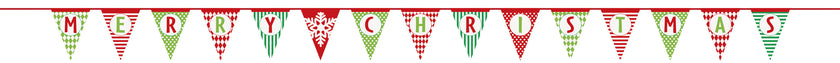 Guirlande à Fanions Merry Christmas - Basic Christmas