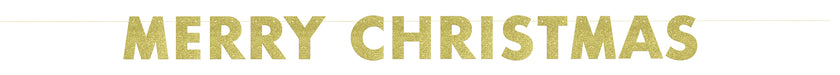 Guirlande dorée brillante Merry Christmas - Basic Christmas