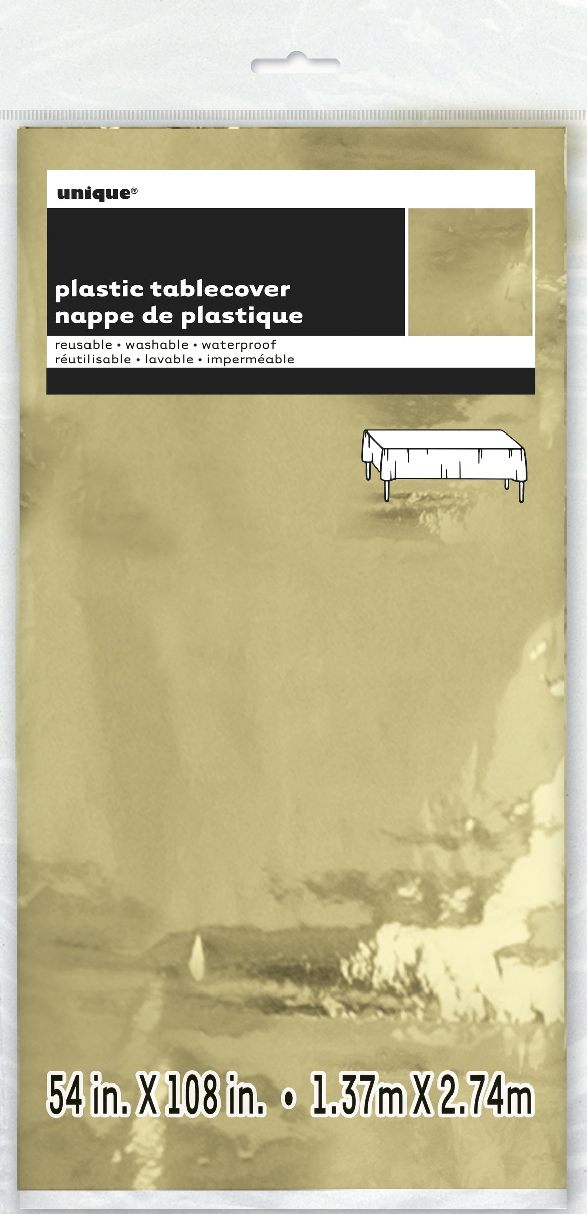 Nappe rectangulaire dorée - Gamme couleur unie