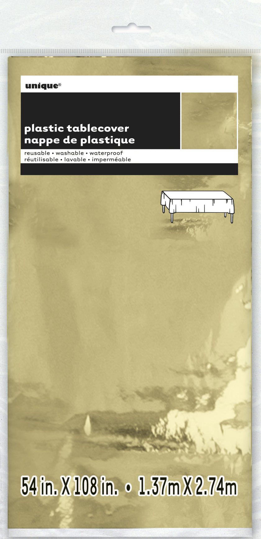 Nappe rectangulaire dorée - Gamme couleur unie