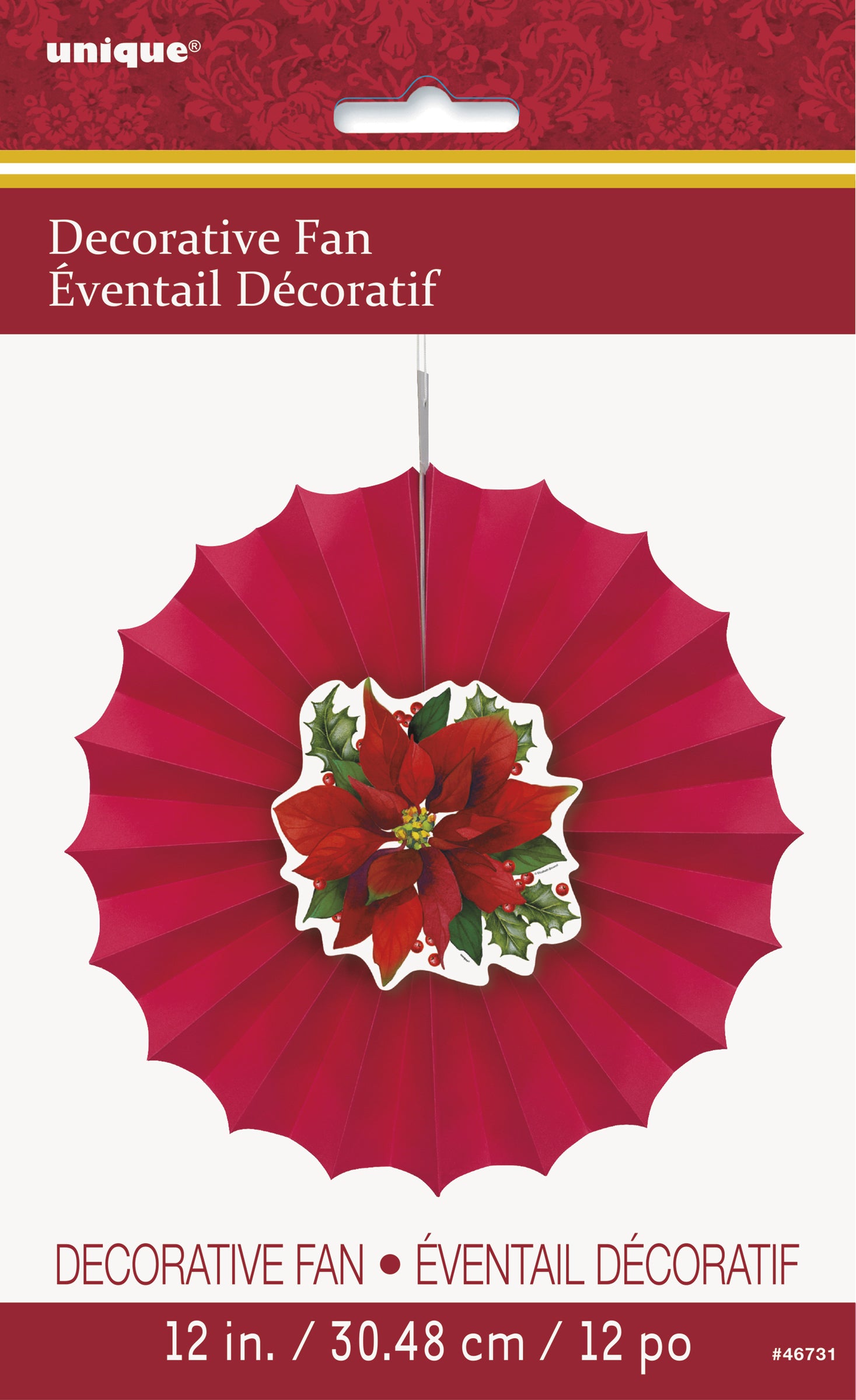 Rosace en papier Étoile de Noël élégante - Holly Poinsettia