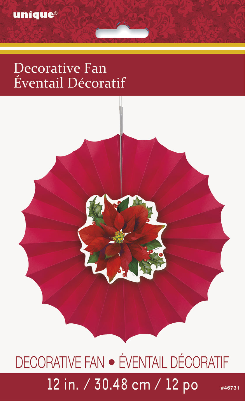 Rosace en papier Étoile de Noël élégante - Holly Poinsettia