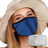 masque textile lavable avec filtre actif bleu