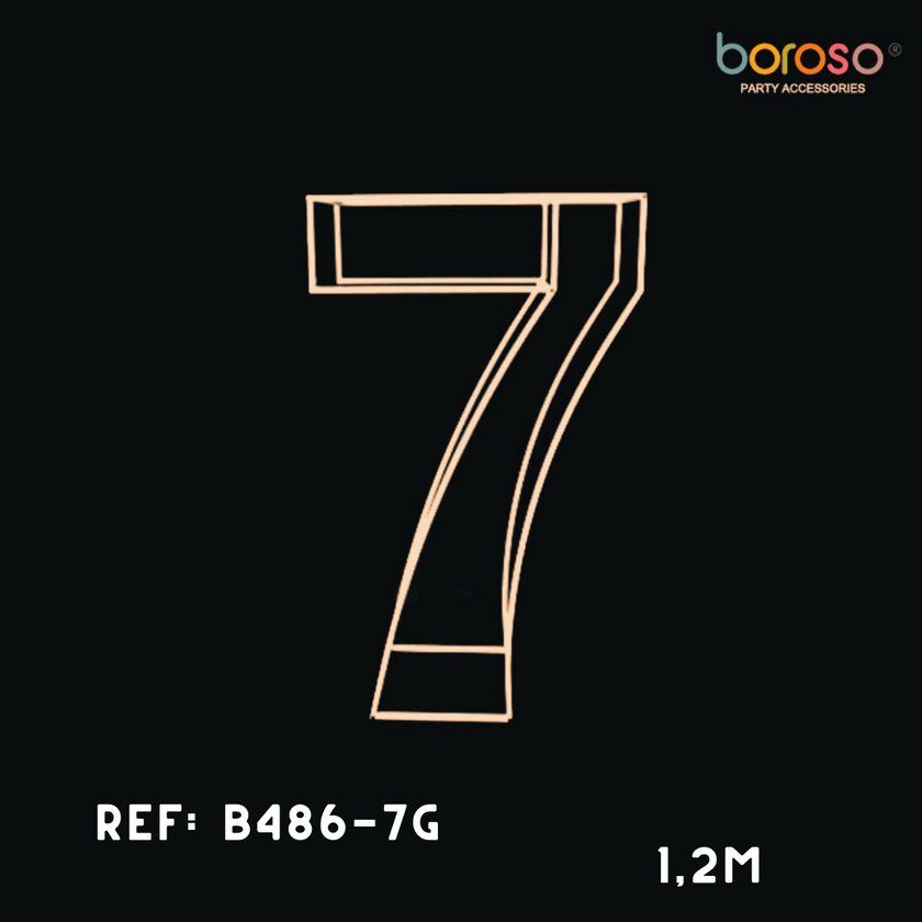 Cadre Chiffre Sept (7) Métal Gold - Borosino