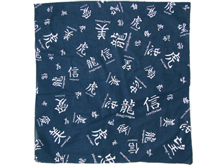 bandana signe chinois bleu