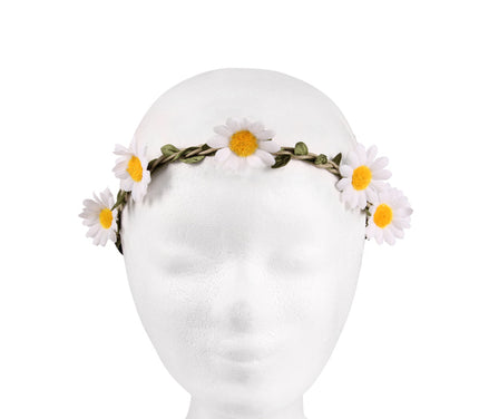 couronne de fleurs élastique blanc