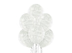 lot de 6 ballons de fête motif just married blanc 30cm