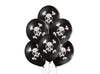 lot de 6 ballons de fête motif crâne et os noir 30cm