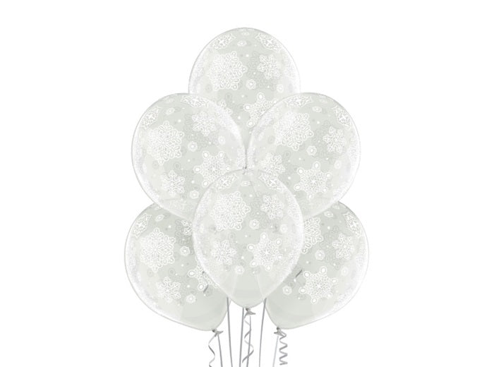 lot de 6 ballons de fête motif flocons de neige 30cm