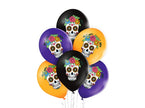 lot de 6 ballons de fête motif jour des morts mix 30cm