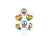 lot de 6 ballons de fête blanc motifs peace & love mix