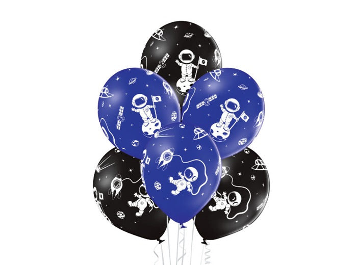 lot de 6 ballons de fête motif astronaute et espace mix