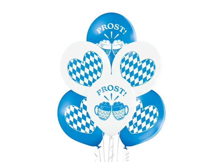 lot de 6 ballons de fête motifs oktoberfest mix 30cm