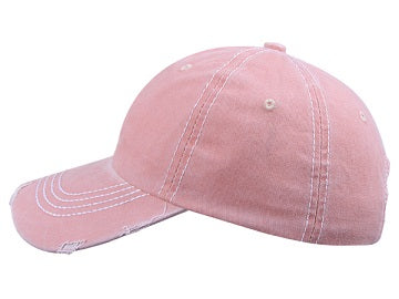 casquette coton rétro vintage unie rose