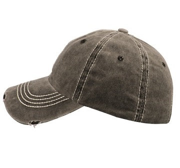 casquette coton rétro vintage unie brun