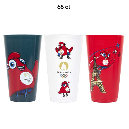 Lot De 3 Gobelets Réutilisable Mascotte Trilogie 65CL