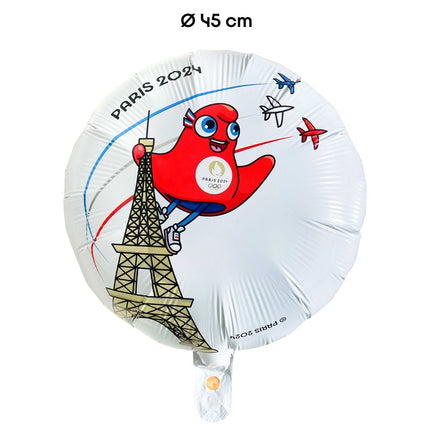 Ballon Aluminium Rond Blanc Mascotte 18