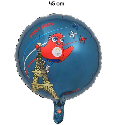 Ballon Aluminium Rond Bleu Mascotte 18