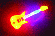 badge/magnet led guitare rose