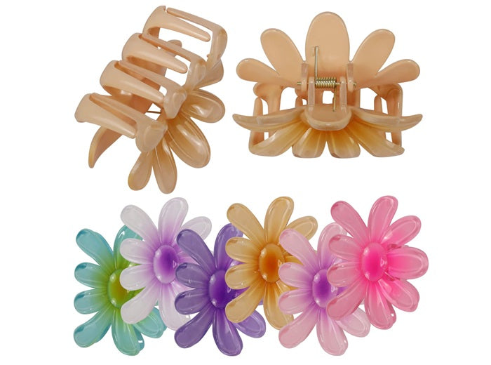 pince à cheveux colorée motif fleur mix 8x6cm