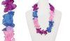 collier de fleurs tahiti bleu rose mauve 60mm