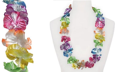 collier de fleurs tahiti arc en ciel brillant 60mm