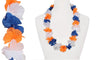 collier tahiti bleu blanc orange 60mm