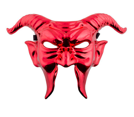 masque diable rouge métallisé