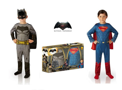 pack déguisements batman™+ superman™ luxe enfant taille l