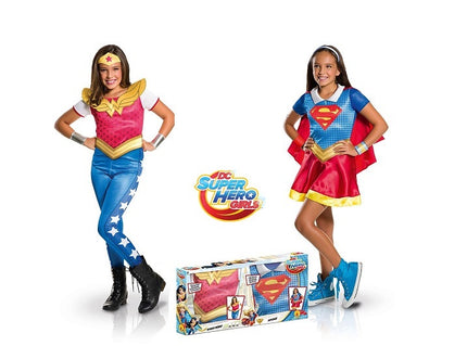 pack déguisements supergirl™+ wonderwoman™ luxe enfant taille l
