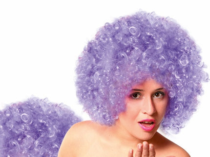 perruque afro moyenne violet