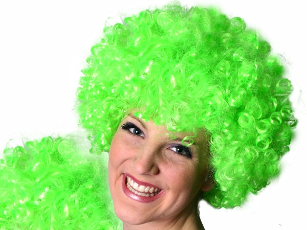 perruque afro moyenne vert