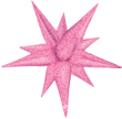 40” Dark Pink Matte & Shiny Leopard Print Starburst - Prima