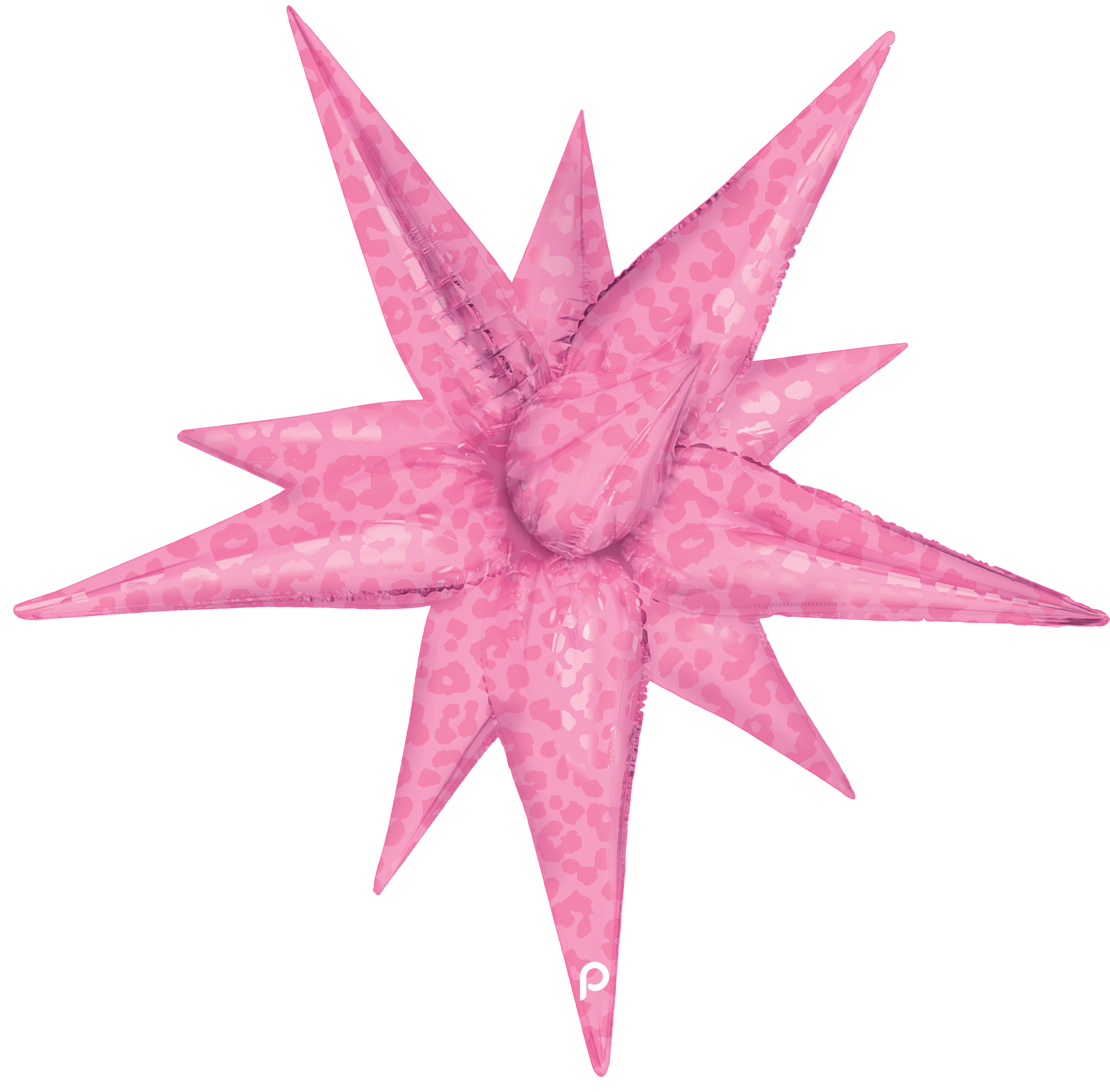 40” Dark Pink Matte & Shiny Leopard Print Starburst - Prima