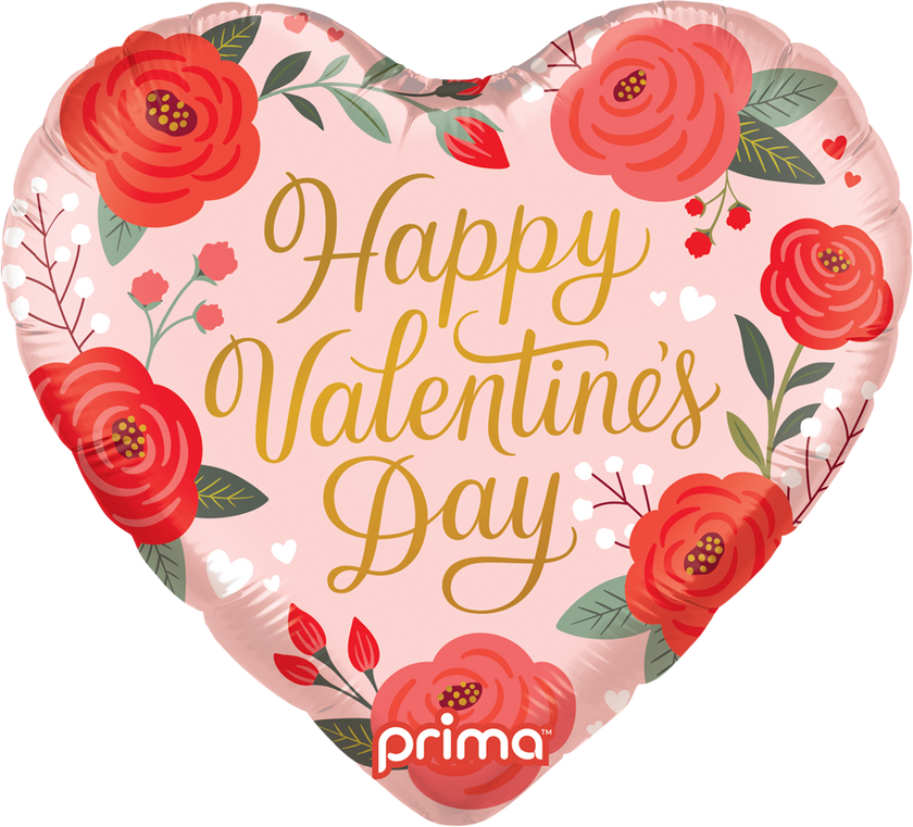 18” Coeur Happy Valentine's Day Trendy Roses - Prima