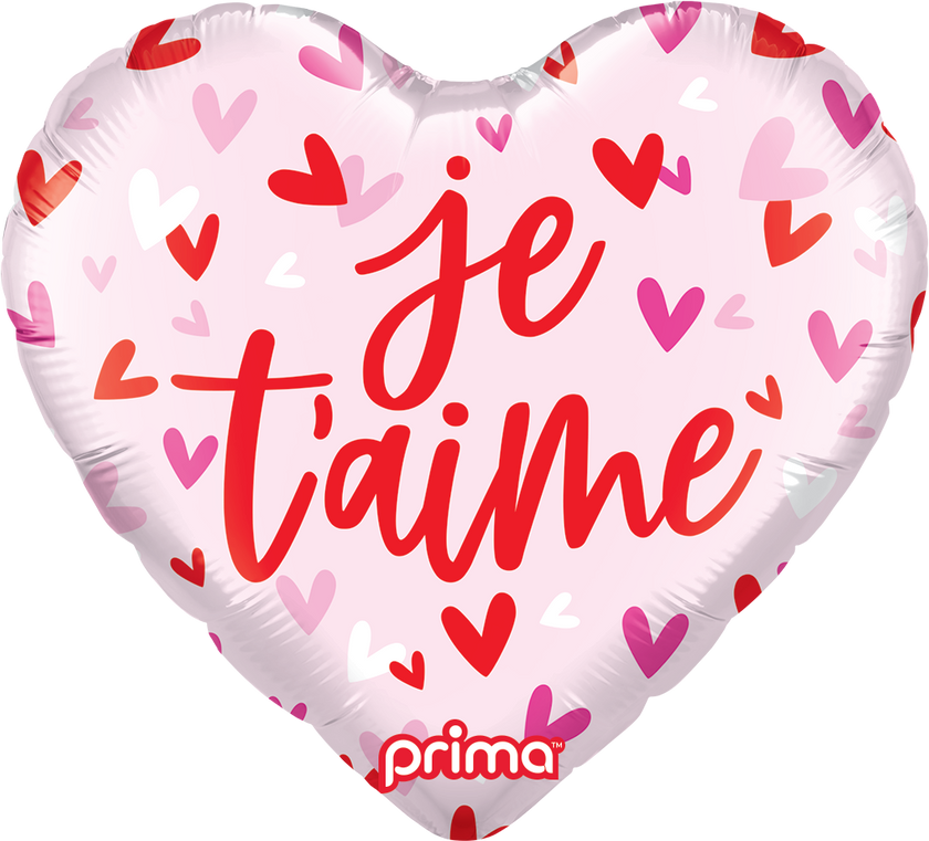 18” Coeur Je t'aime Confetti Hearts - Prima