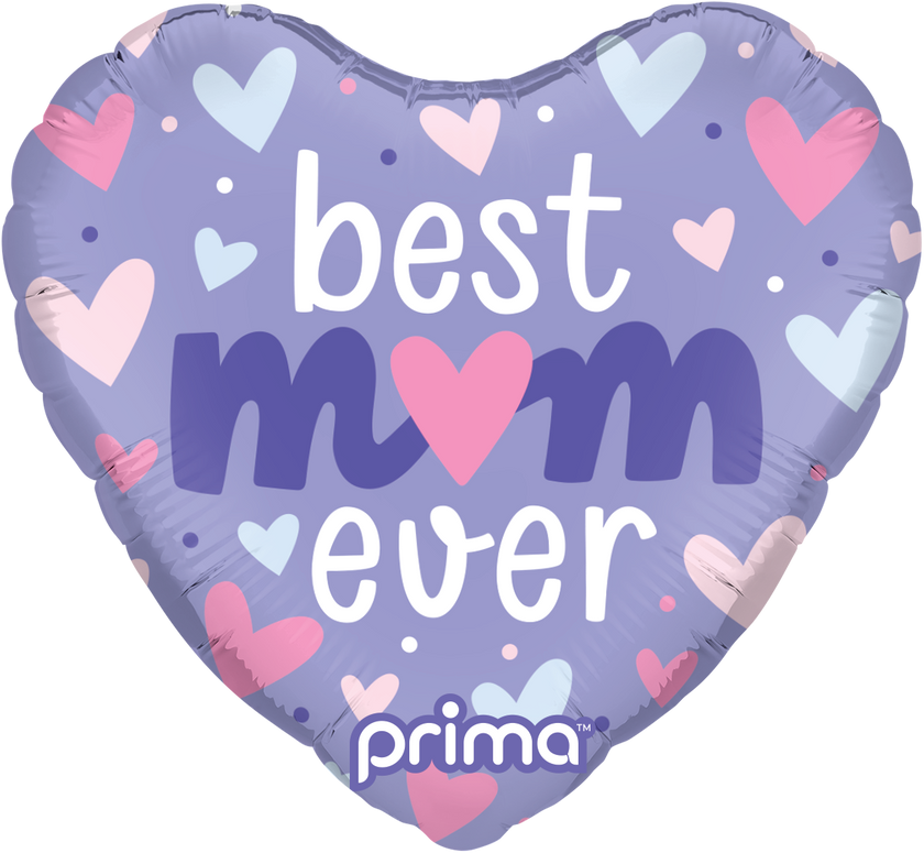 9” Heart Best Mom Ever Pastel Hearts - Prima