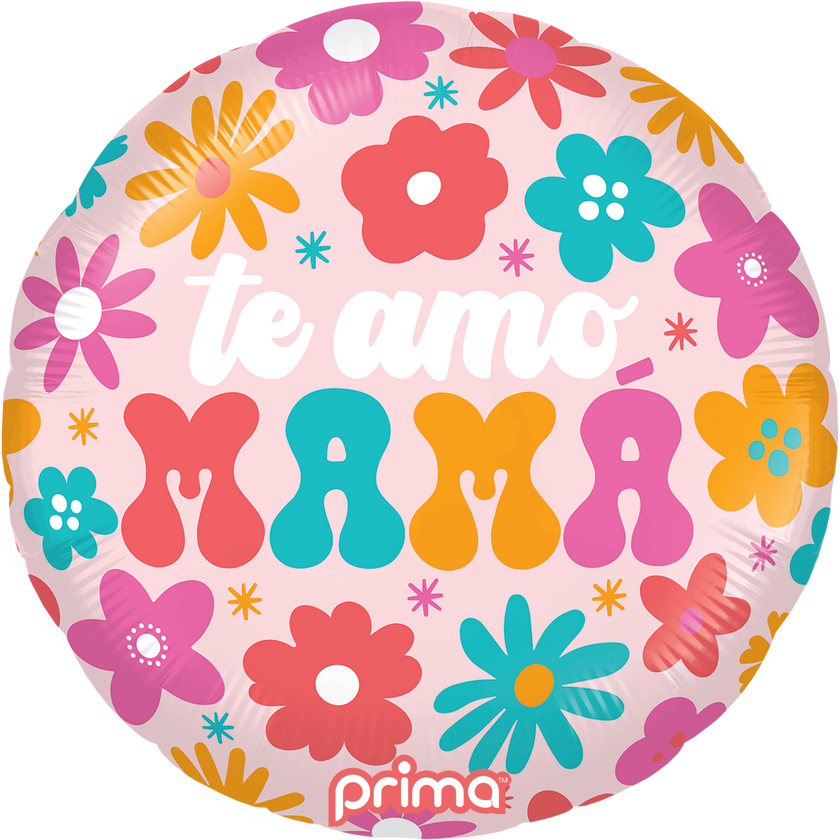 18” Round Te Amo Mama Retro Flowers - Prima