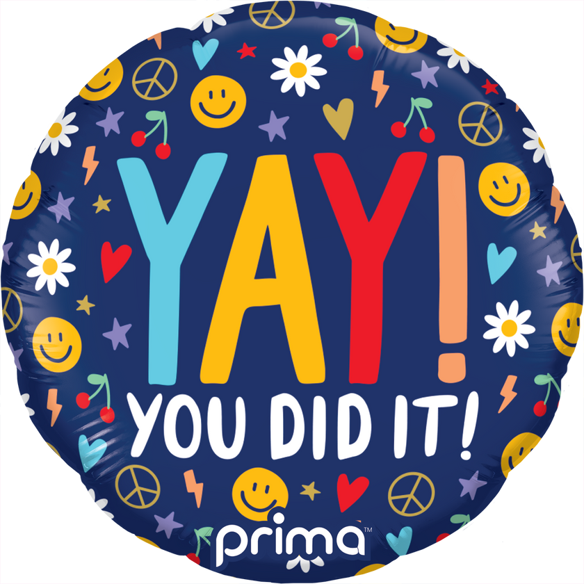 18” Round Yay You Did It Groovy Icons - Prima