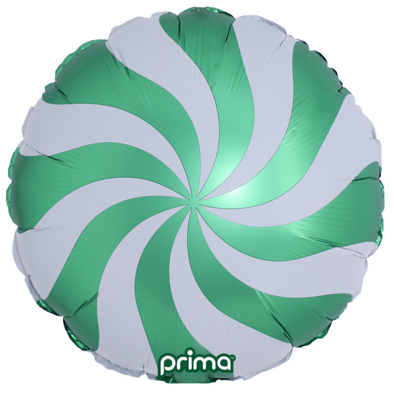 1 Ballon Aluminium Candy Swirl Green 18