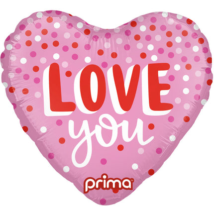 1 Poche De 6 Ballons Aluminium Heart Love You Confetti 9