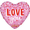 1 Poche De 6 Ballons Aluminium Heart Love You Confetti 9