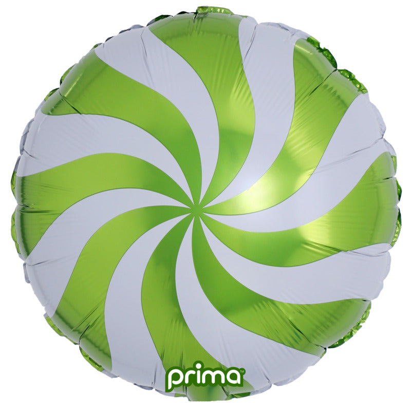 1 Ballon Aluminium Candy Swirl Lime 18
