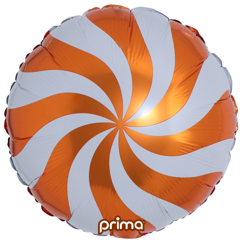 1 Ballon Aluminium Candy Swirl Orange 18
