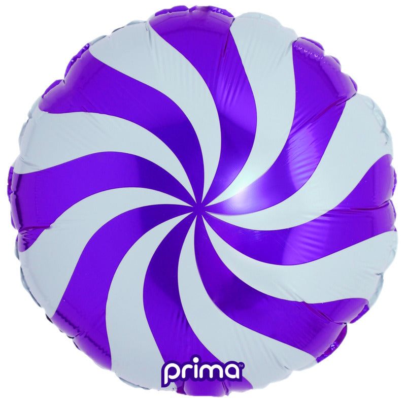 1 Ballon Aluminium Candy Swirl Purple 18
