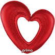1 Ballon Aluminium Open Heart Red 40