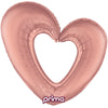 1 Ballon Aluminium Open Heart Rose Gold 40