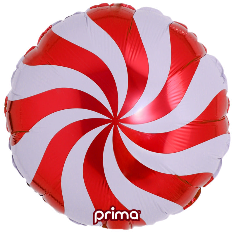 1 Ballon Aluminium Candy Swirl Red 18